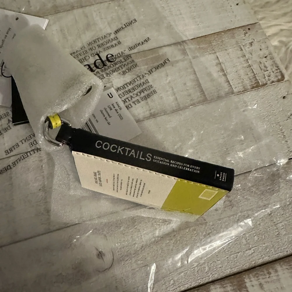 Nwt Kate spade cocktails recipe book bag charm - Picture 9 of 11